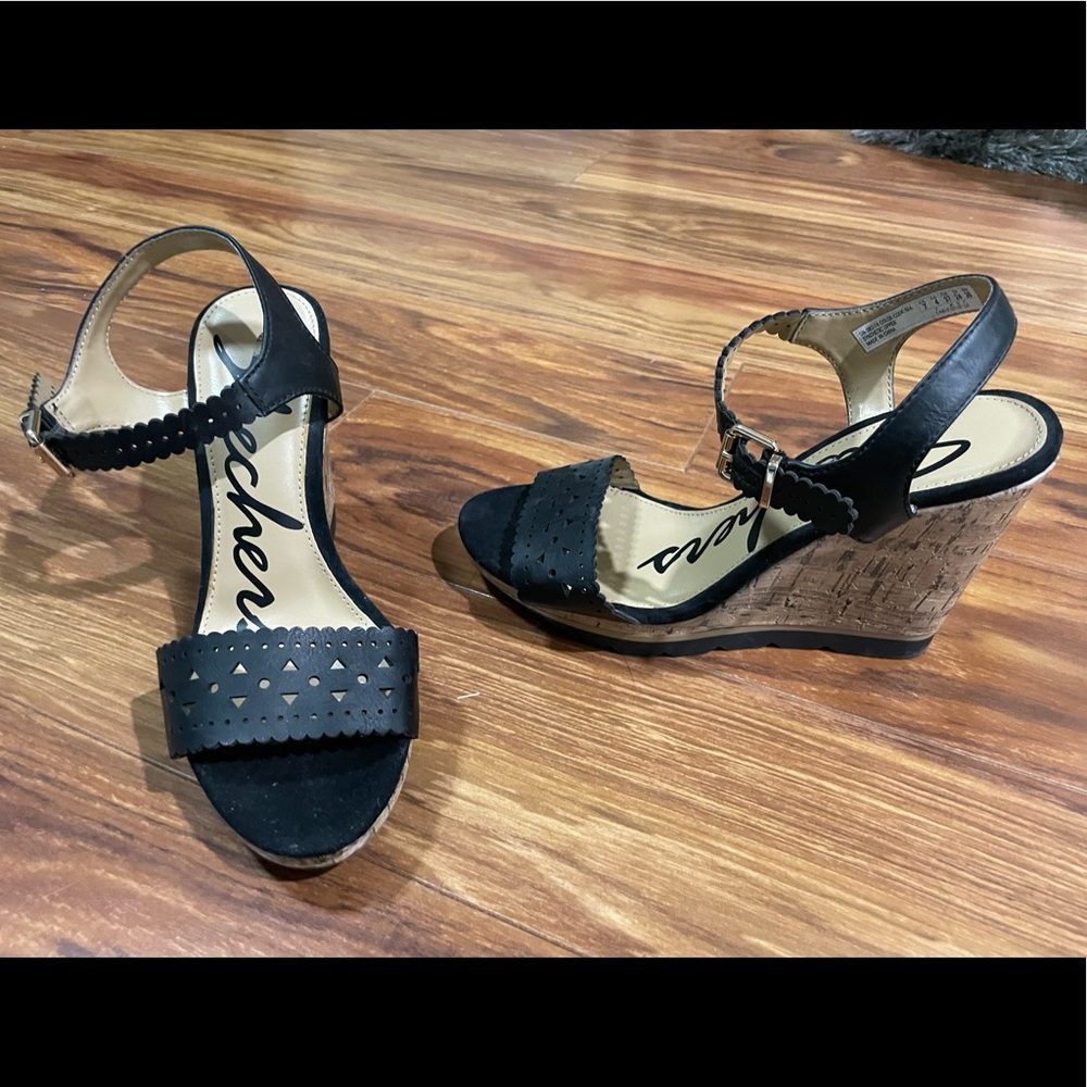 SKETCHERS Wedge Sandal black